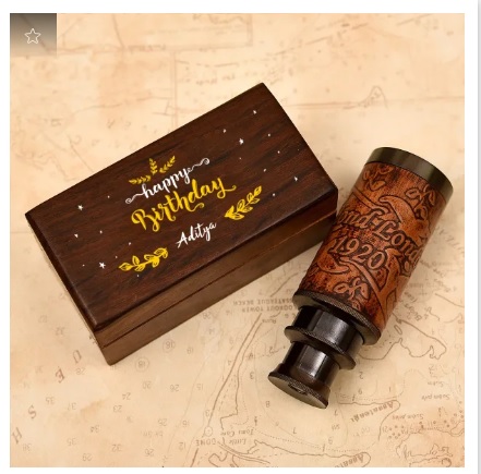 Telescope in Personalized Wooden Box