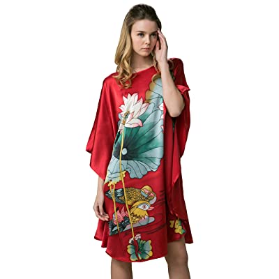 Ledamon Batwing Sleeved Silk Short Robe