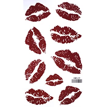 naughty stocking stuffers for him - Red Lip Temporary Tattoo Stickers