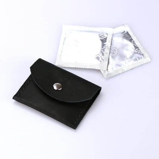 Leather condom wallet