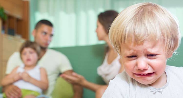 Couple with children having quarrel