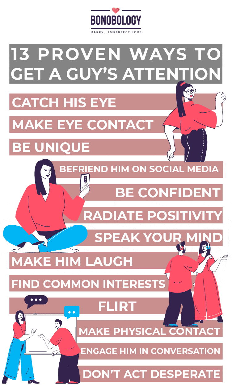 Infographic on how to get a guy's attention