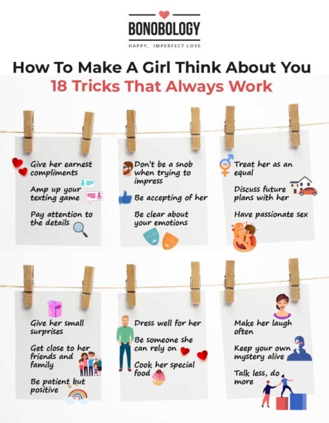 infographic on how to make a girl think about you