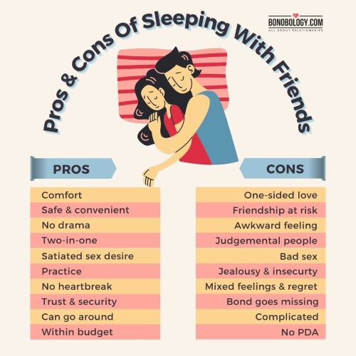 infographic on pros and cons of sleeping with friends