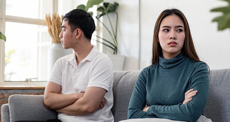 couple not talking to each other