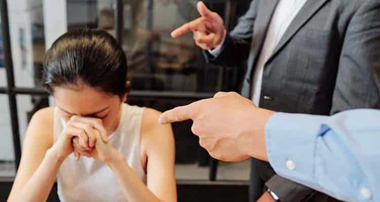 Worried woman at office