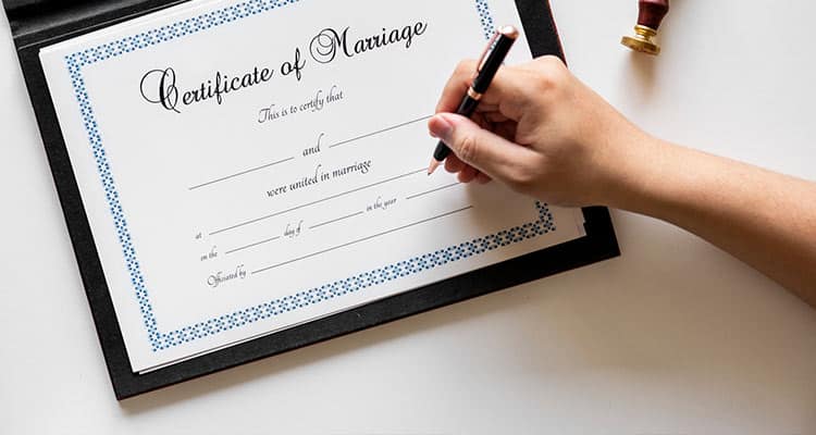 virtual wedding certificate 