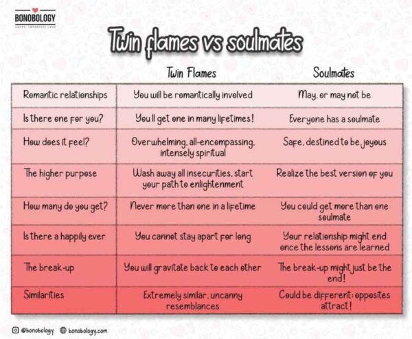 infographic on twin flame vs soulmate differences