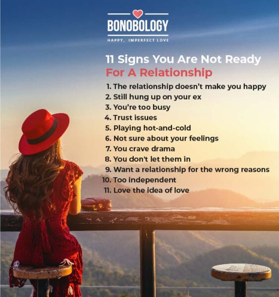 infographic on not ready for a relationship signs