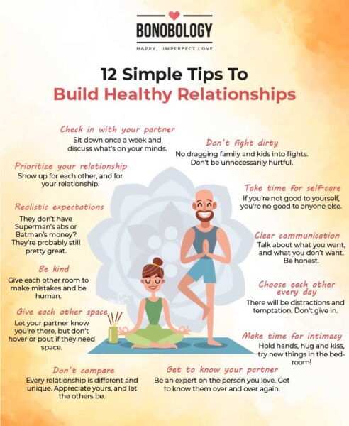 Infographic on tips to build healthy relationships