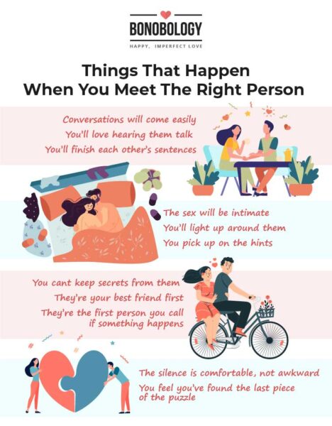 Cuando conoces a la persona adecuada lo sabes infografía