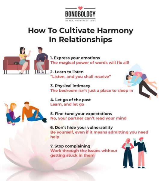 Cultivate harmony in relationships infographic