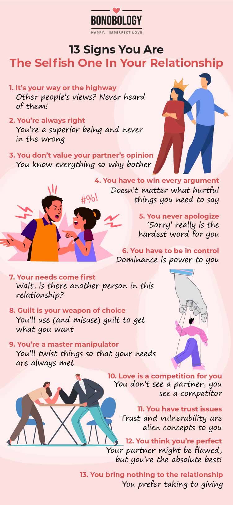Infographic - 13 Signs You're The Selfish One In Your Relationship