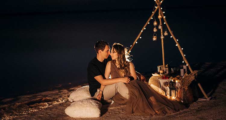 beach proposal ideas at night