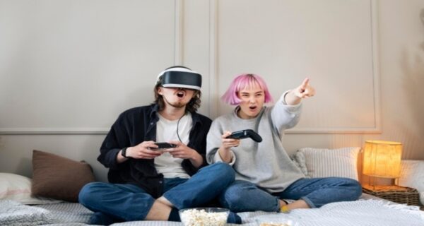 Perks of dating a gamer include gaming with them!