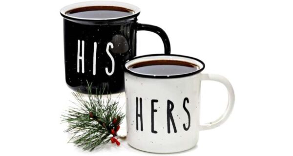 His and hers coffee mugs