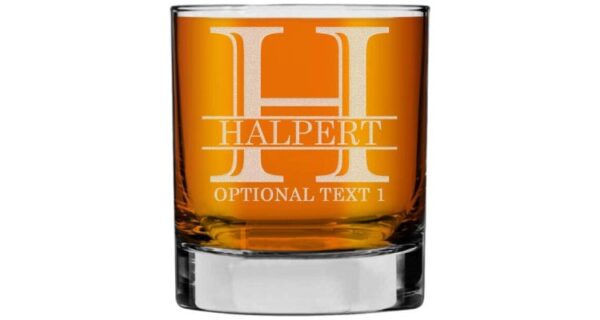 A personalized whiskey glass
