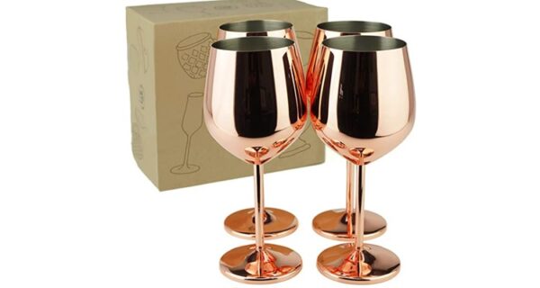 1st anniversary gift for girlfriend - Copper wine glass 