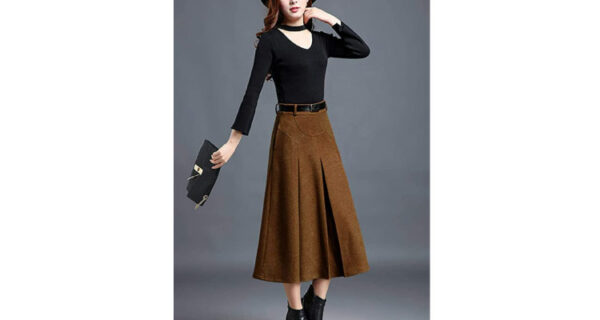 Coffee date outfit winter - A-line wool skirt
