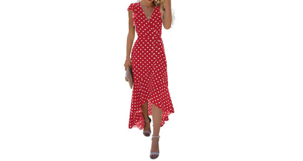 Coffee date outfit summer - Red maxi dress