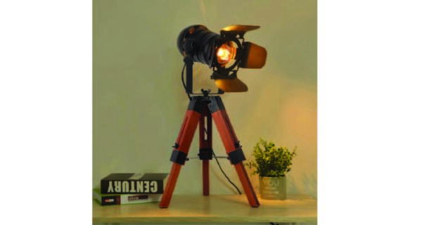 gifts for movie buffs- industrial tripod lamp