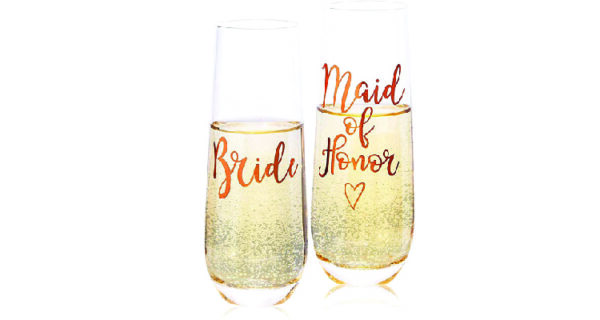 bridesmaid thank you gift ideas - champagne glass