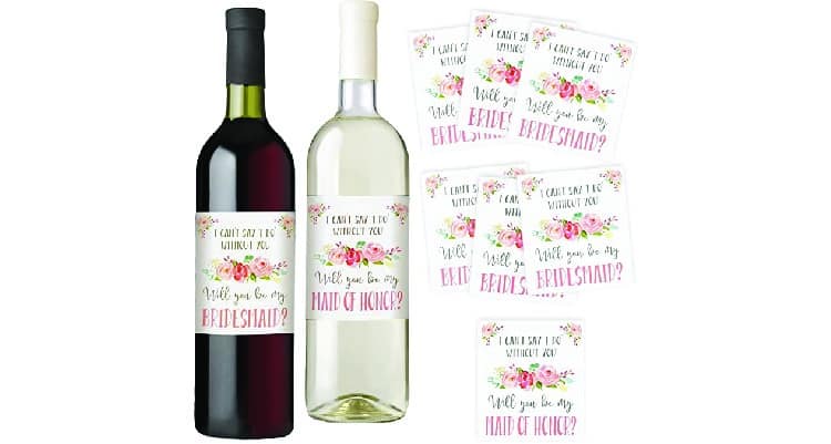 bridesmaid proposal box wine labels