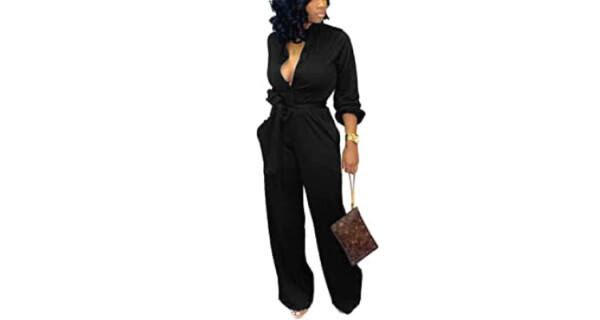 plus size date outfits - v-neck jumpsuit