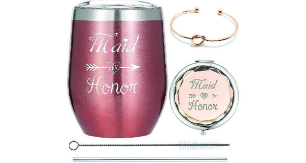 maid of honor thank you gift - wine tumbler