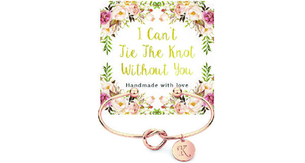 maid of honor thank you gift - initial bracelet