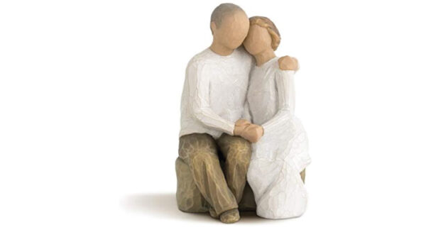 first wedding anniversary gift: Elderly couple figurine