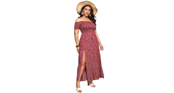 plus size date night dresses - Floerns off shoulder dress