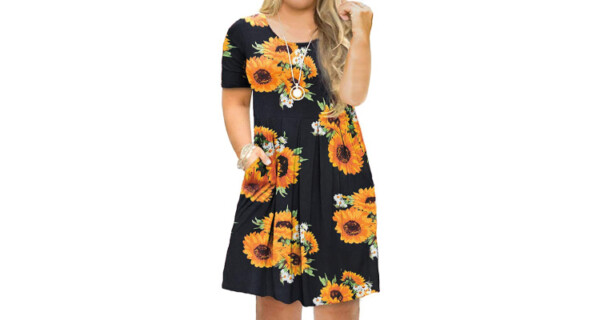 plus size date night dresses - flower print