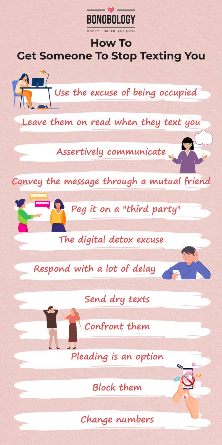 infographic on How To Get Someone To Stop Texting You Without Being Rude