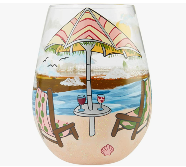 birthday gifts for beach lovers - beach wine glass