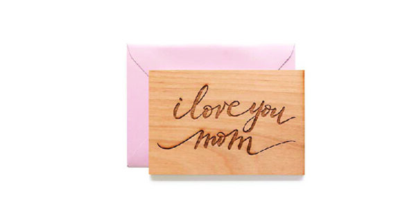 Birthday gifts for mom: Wooden greeting card