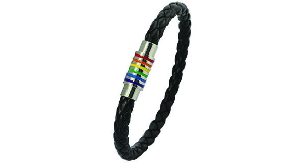 lgbtq pride bracelet - leather wristband