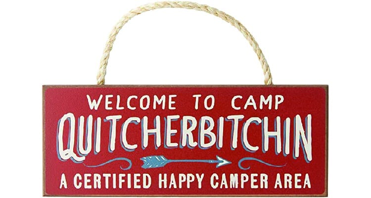 35 Useful Gift Ideas for Camping Lovers and Outdoorsy People - wooden sign