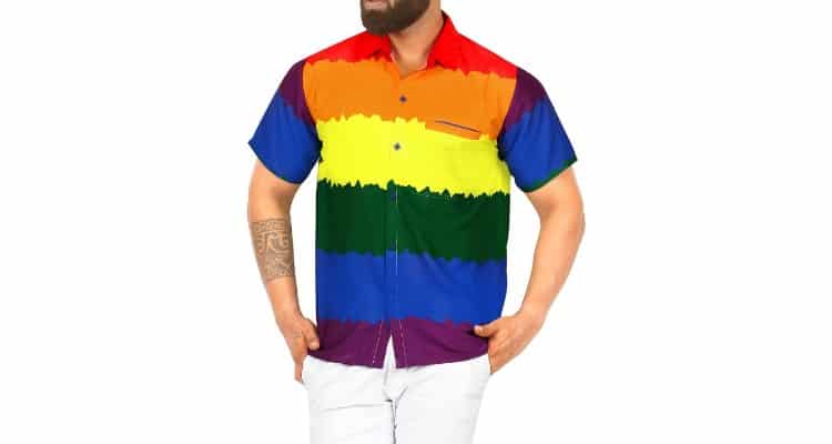 gay couple matching outfits - LA LEELA men's aloha shirts