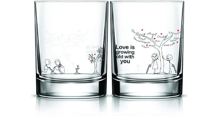 customizable couple gifts glass set