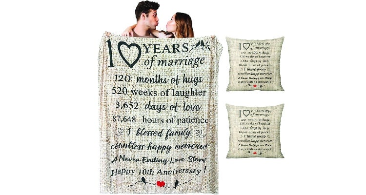 10th anniversary gift ideas for couple throw blanket