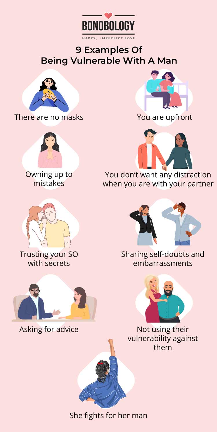 infographic on being vulnerable with a man
