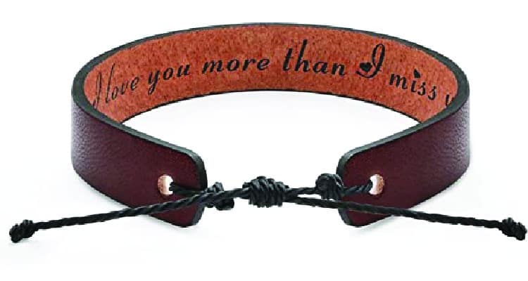 Thinking of you gifts Miss you leather bracelet