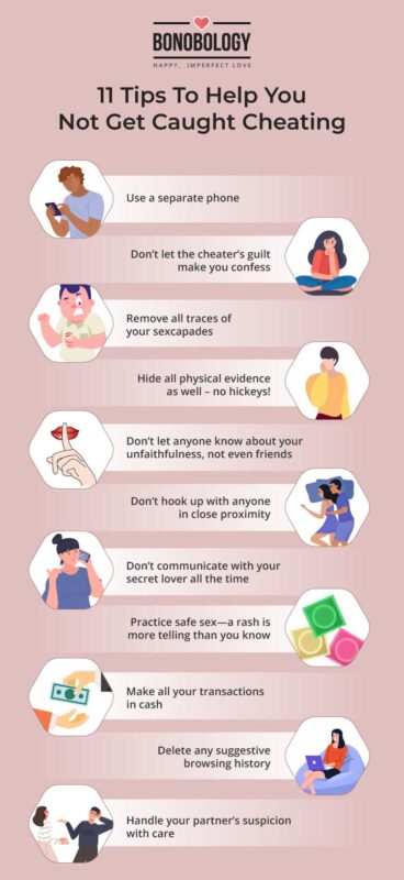 How to not get caught cheating infographic