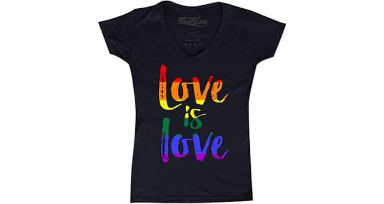 lesbian couple pride shirts - shop4ever Love is Love women's t-shirt