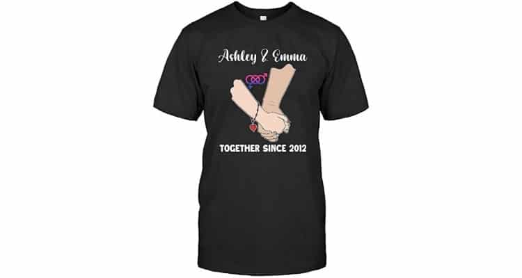 matching lesbian couple shirts - Personalized lgbt hand holding t-shirt