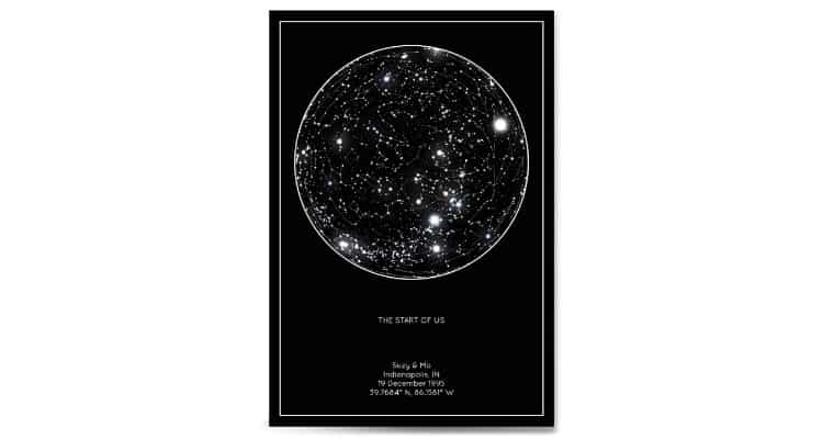 newly wed couple gifts - Personalized star constellation map