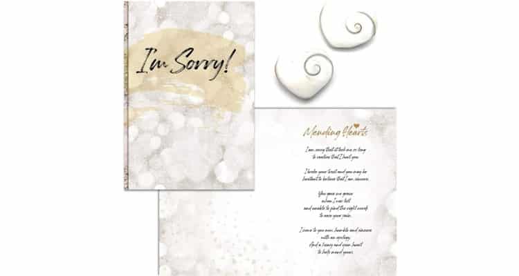 I'm sorry gifts for girlfriend - Apology card with heart-shaped fossil shell stones 