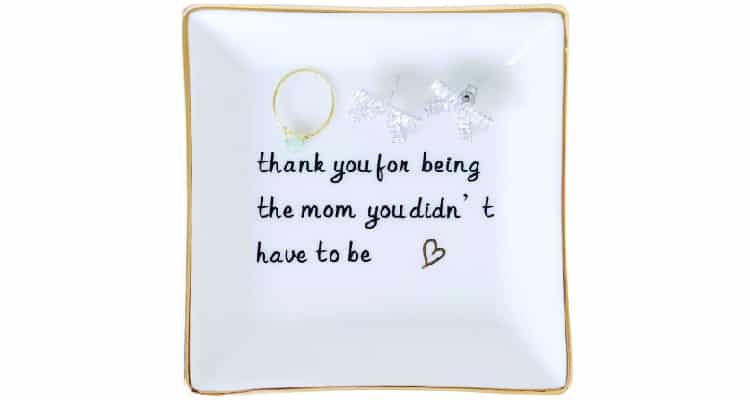 Gifts for step mom Ring dish with a message