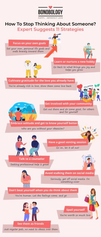 infographic - how to stop thinking about someone
